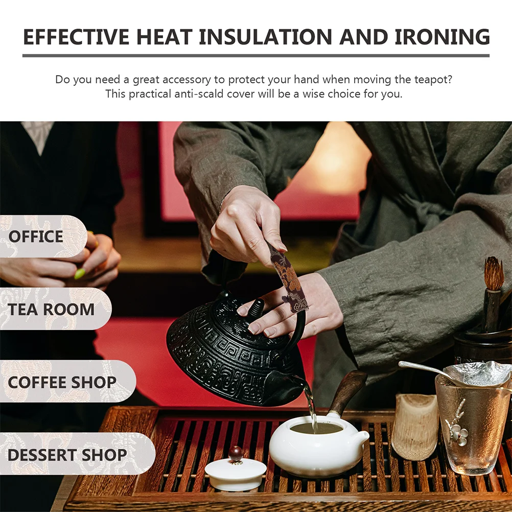 

2Pcs Teakettle Handle Cover Heat-Resistant Design with Tied Buckles for Cold Winter Protection Teapot Handle Cover