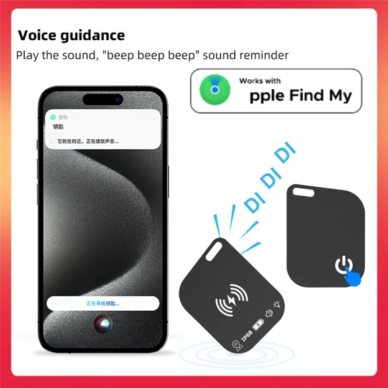 A32T-Wallet Tracker Card Wireless Charging Smart Tag IPX68 Waterproof Gps Locator Ultra Thin Tracker For  Find My Device