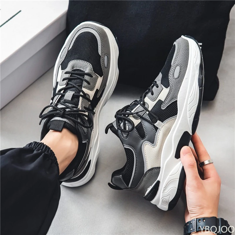 

Весенне-летняя мужская новая дышащая обувь с сеткой, модная универсальная мужская обувь для спорта и отдыха, увеличивающая рост