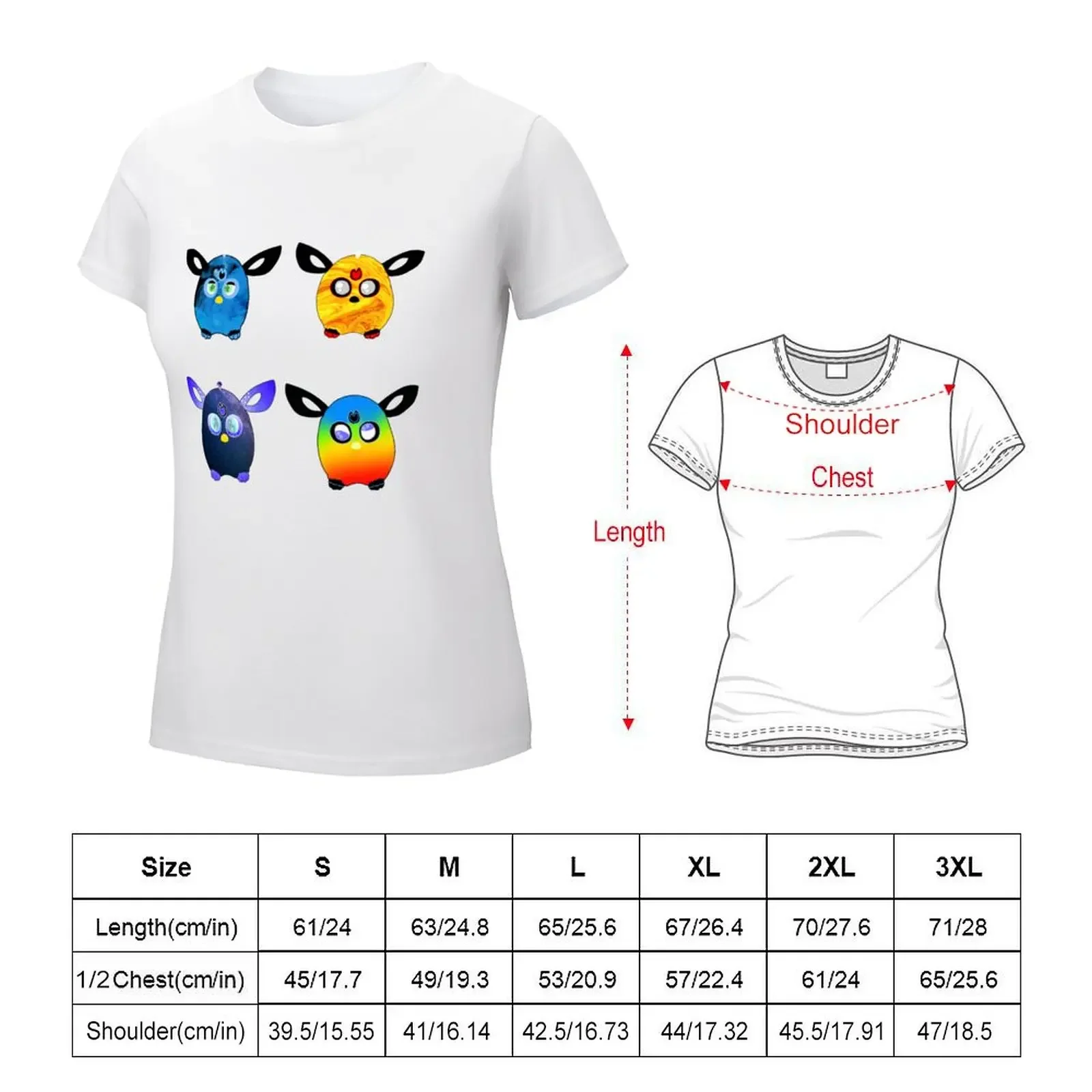 Furby s- set of 4 T-shirt lady clothes tees Woman T-shirts