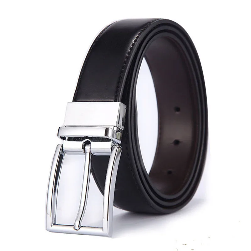 Men's rotating reversible alloy buckle belt men's business leisure double-sided leather men's belt for jeans