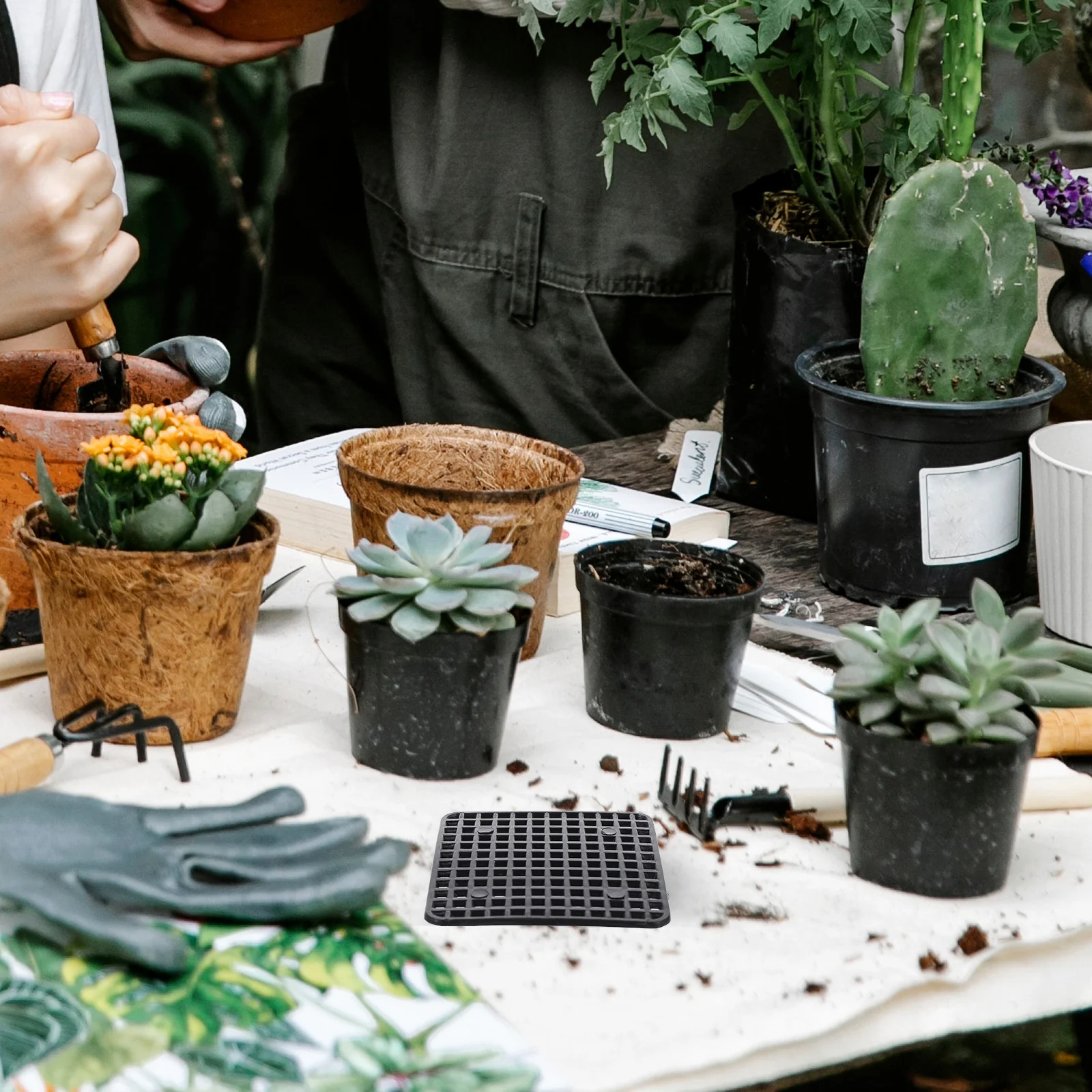 

30 Pcs Flower Pot Grid Spacers Cache Pots Plastic Mesh Pad Filters Bonsai Bottom Mats Planter Hole Mesh Pad Flowerpot