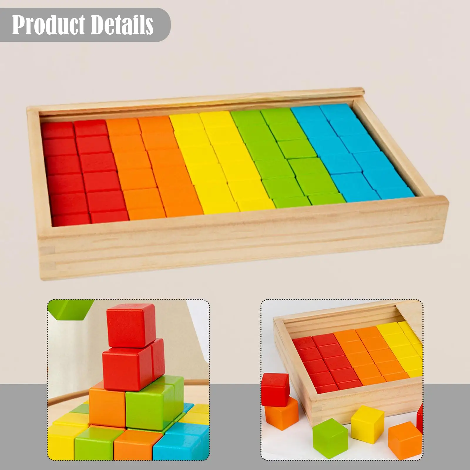 Wooden Building Blocks Set Early Development Activity Toy Multifunctional Christmas Gifts Stacking Toy Playset for Boys Girls