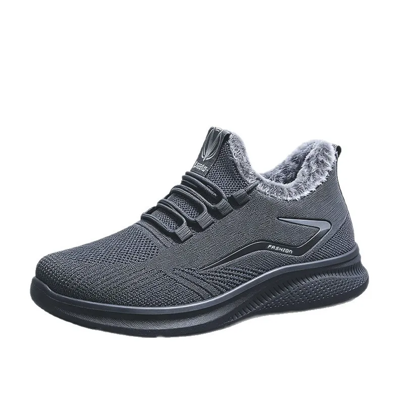 Autumn and Winter Men's Shoes Fly-woven Mesh Breathable Soft Sole One Pedal Casual Lazy Shoes Men Shoes