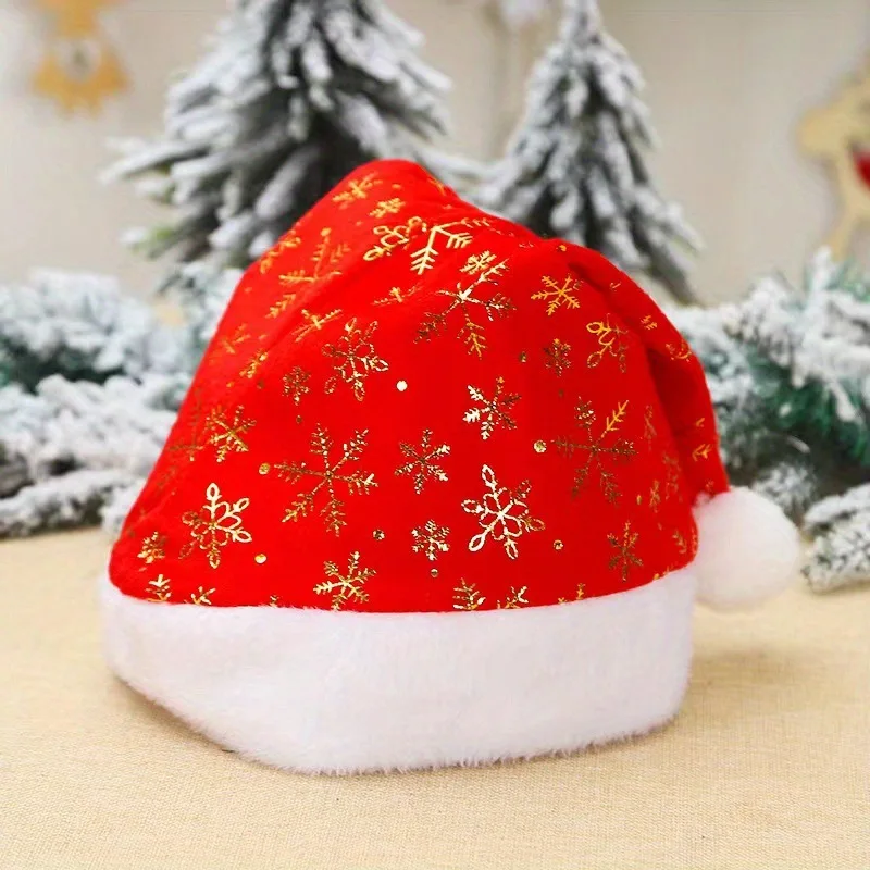 Nuevo estilo, sombrero de Papá Noel de Navidad, sombrero rojo largo de felpa para vacaciones para adultos y niños, suministros festivos para fiestas Unisex de 2024 años