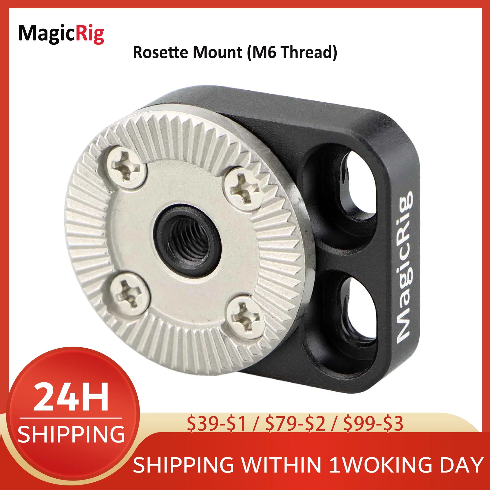 

MagicRig Standard Rosette Adapter Rosette Mount ARRI Rosette M6 Thread Mount for DSLR Camera Cage / Handle / Rosette accessories