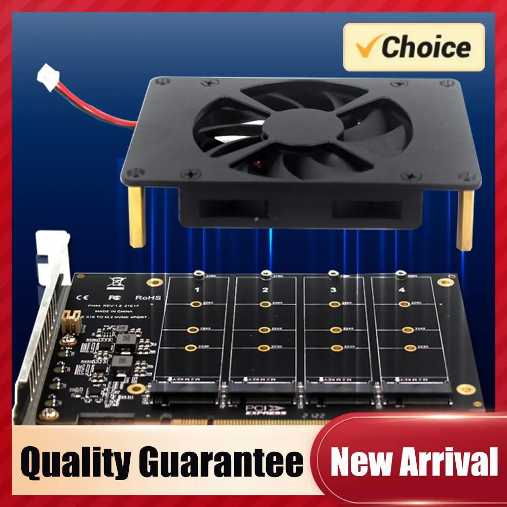 

Карта-адаптер PCIe 4.0 X16 на 4 порта M.2 с радиатором охлаждения, расширение RAID-массива PCIEX16 NVME M.2 MKEY SSD, 4 x 32 Гбит/с