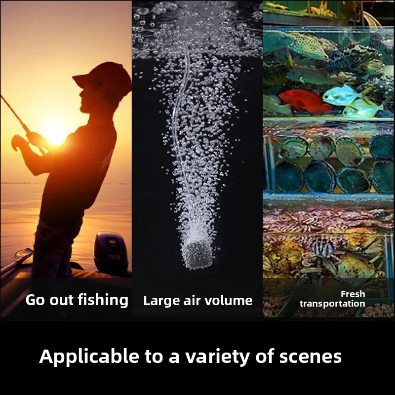 Bomba de aire portátil para pecera de acuario, bomba aireadora de oxígeno con piedra de aire, accesorios de pesca para jardín doméstico para mascotas acuáticas