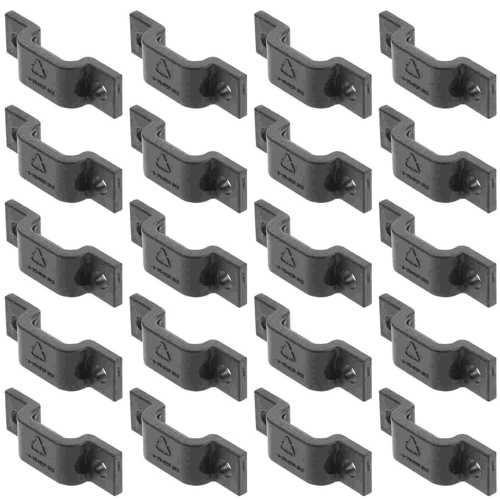 20 Pcs Fastener Cable Tube Fixing Clips Wire Management Folder under Desk Clamps for Cords Nylon Holders