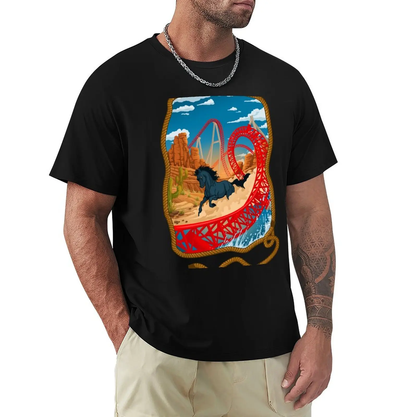 THE WILD ONE Maverick Roller Coaster Cedar Point Theme Park T-Shirt Work Wear Breathable Tee