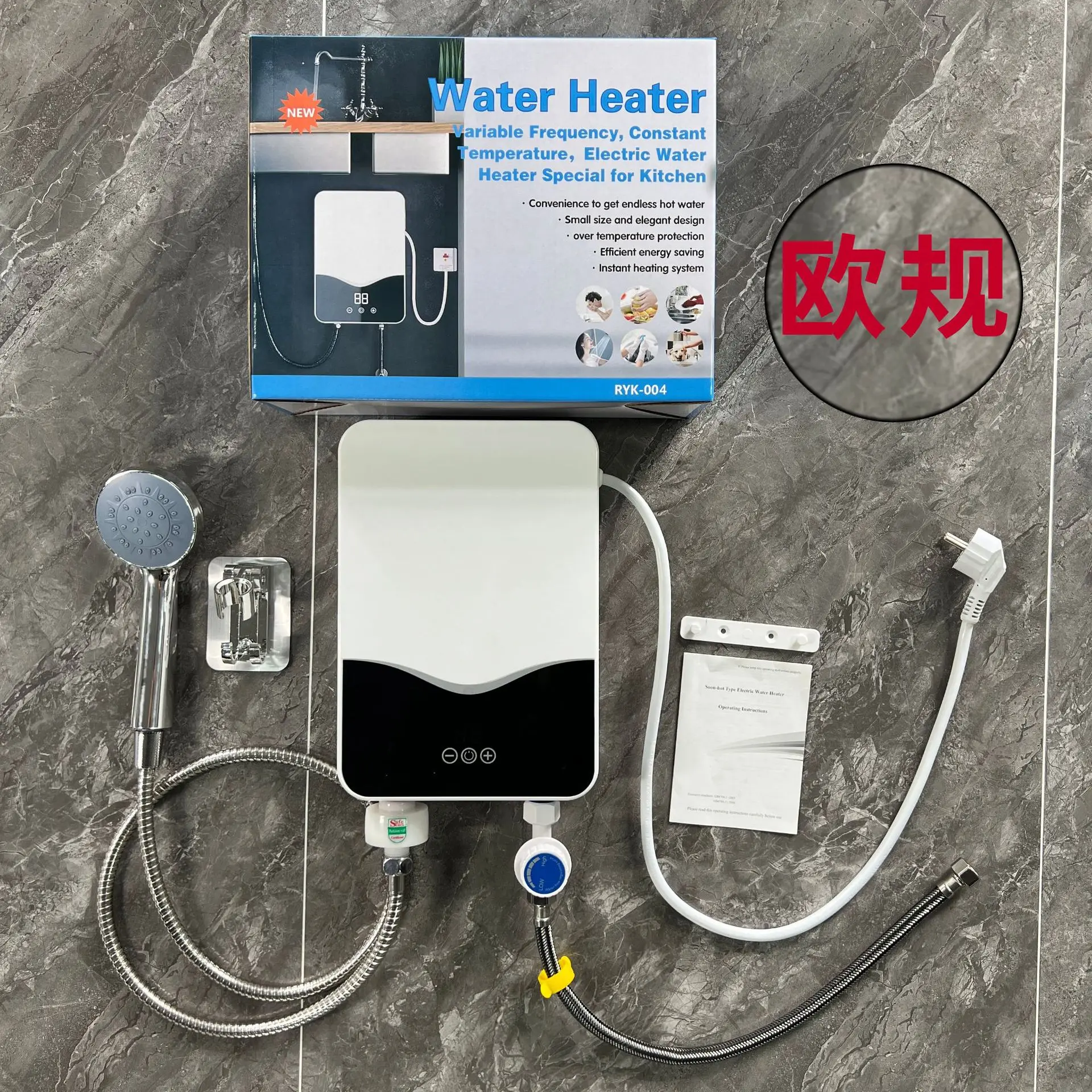 Tankless Mini Hot Water Heater Thermostatic Washing Heating System with Digital Display for Home Kitchen Bathroom