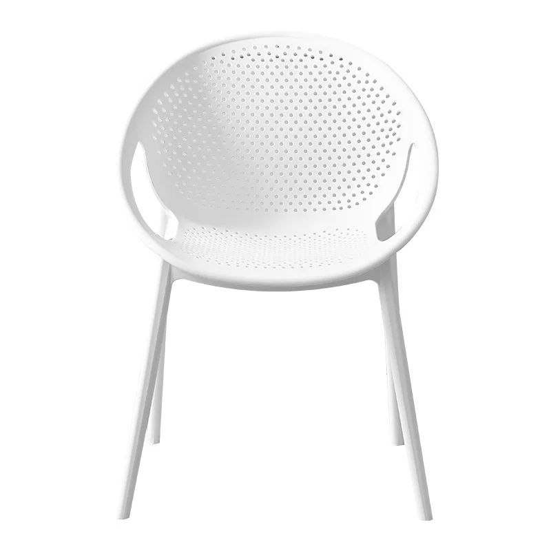 LTT Home Backrest Plastic Chair Simple Stackable Leisure Chair Outdoor Garden Chair