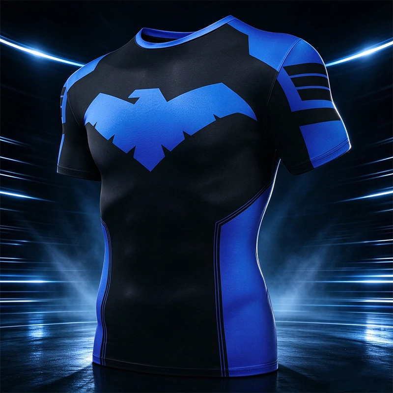 3D Print T-Shirts Sportswear Gym Boxing Training Sports Tops 3D Nightwing Men T Shirt Running Quick-Dry Women Men's Clothing