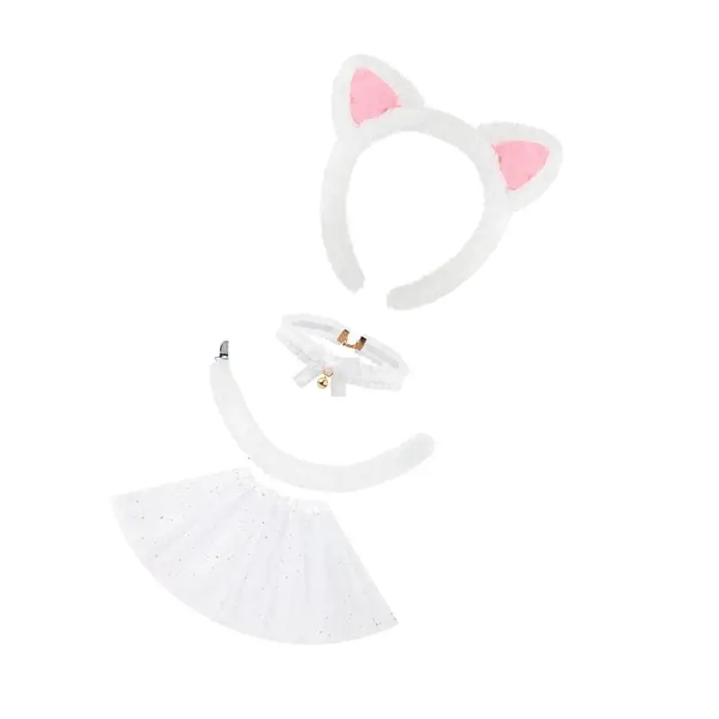 39bd gatti set costume set coda coda girocollo tutu gonna animale fantasia costumi accessori per bambini ragazze