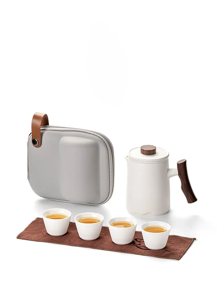 Travel Tea Set Kung Fu Tea Set Portable Outdoor Camping Tea Set Quick Cup One Pot Four Cups  camping equipment camping kitchen