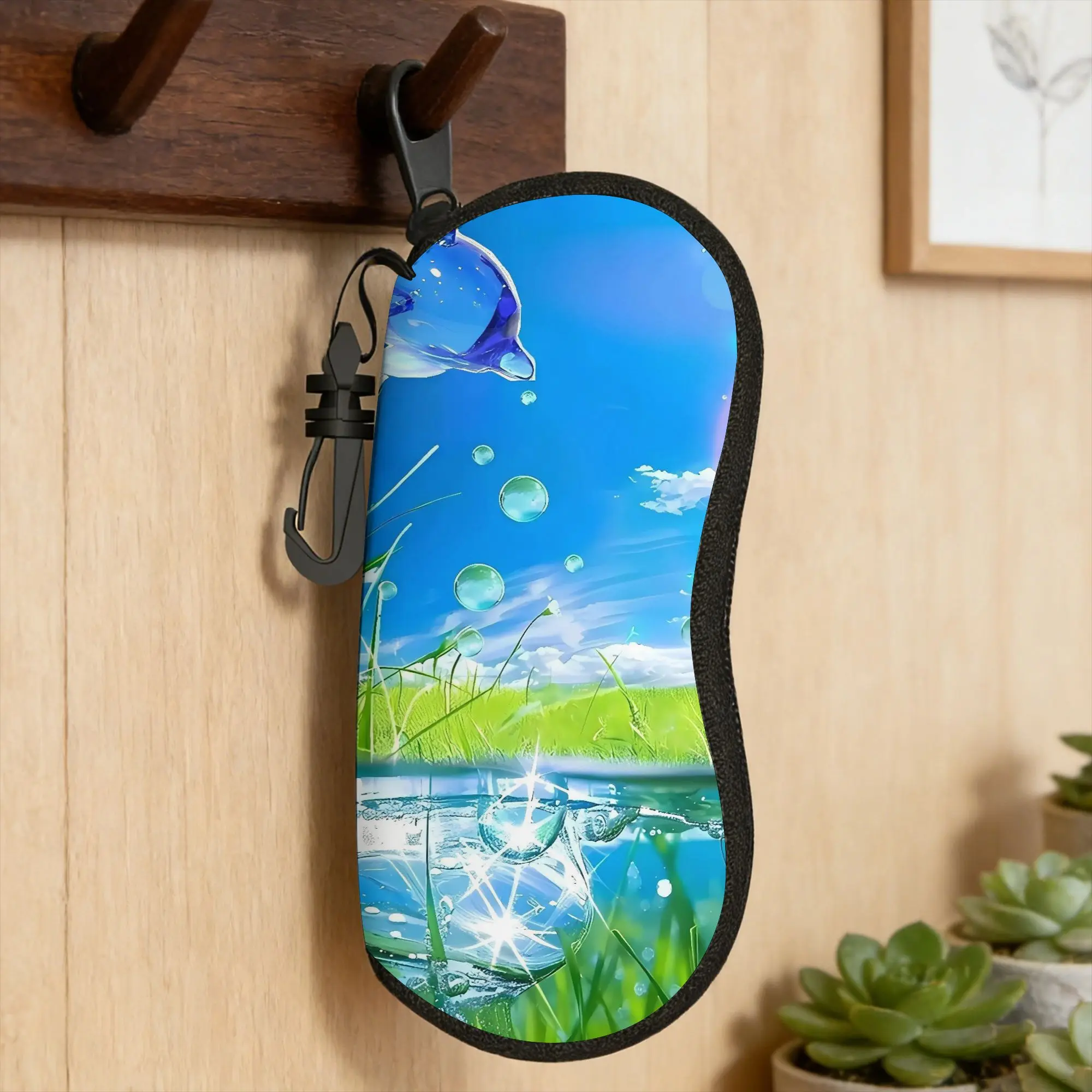Frutiger Aero Glasses Case Men Women  Sunglasses Pouch Cute Key Chain Eyewear Box Convenient Eyeglass Cases Cover