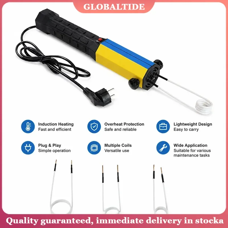 1000W Magnetic Induction Heater Kit 110V 220V Flameless Heating Machine 3 Coils Automotive Car Repair Tool Dent Removal Bolt