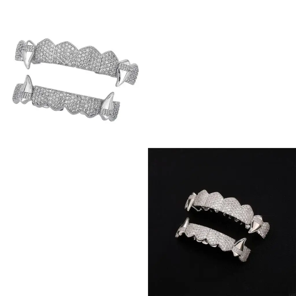 Roleplay Vampires Dentures Copper Design Double Color Options Costume Accessory