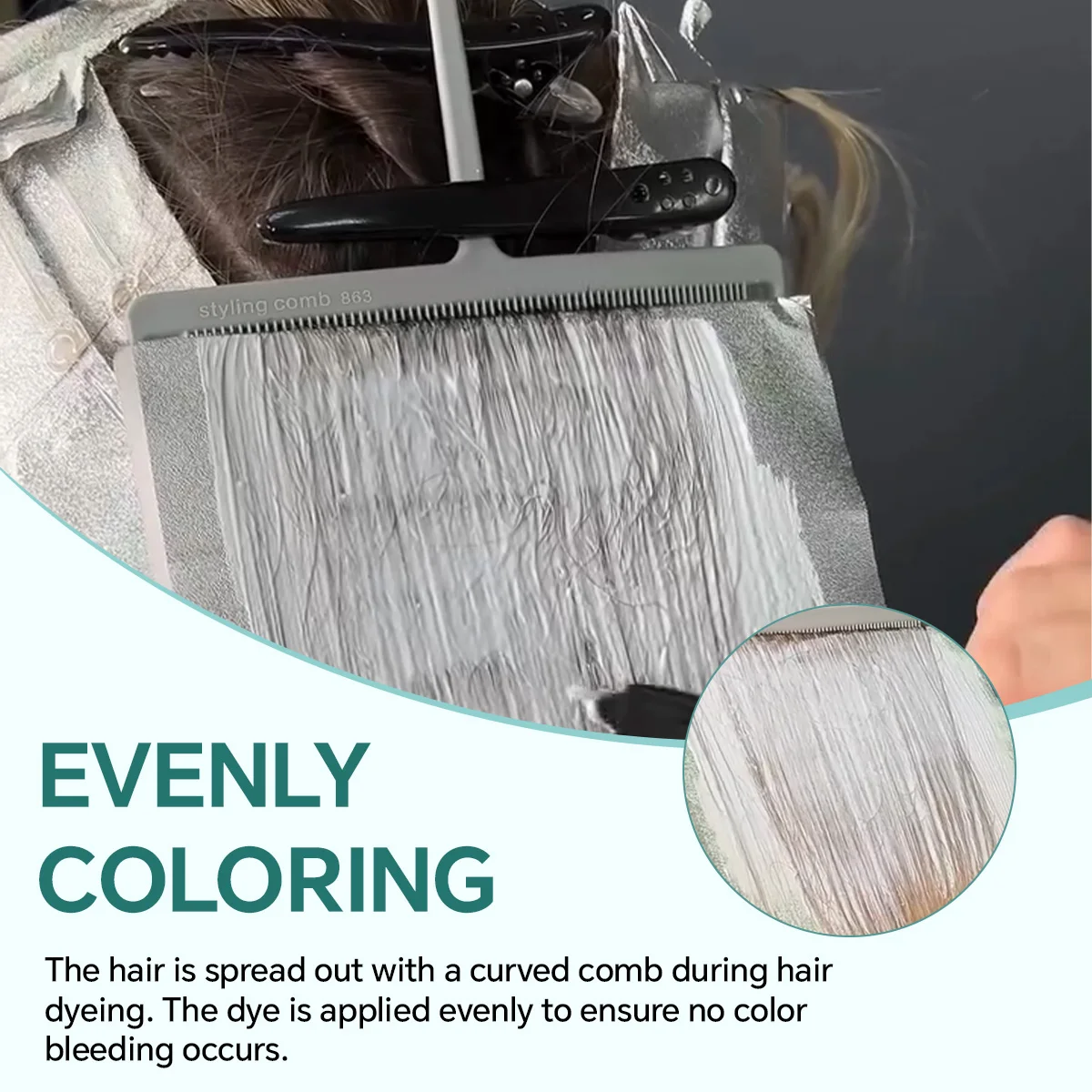 Professional Hair Highlights Weaving Comb Set, 2 in 1 Sectioning Comb for Foiling & Teasing, Salon Stylist Barber Coloring Tool