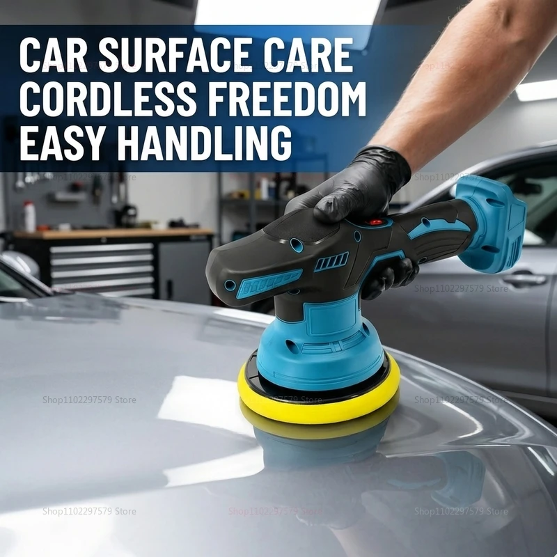 Wireless 18V Electric Car Polisher Rotary Buffer Machine for Auto Detailing Waxing Sanding Sealing Glazing Power Tool for Cars
