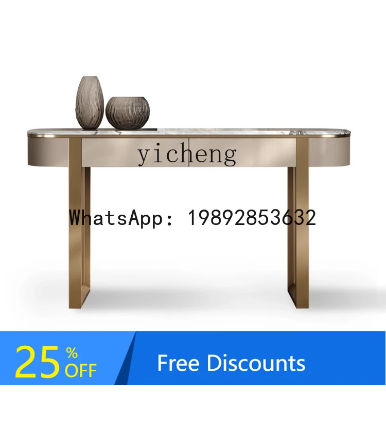 

ABC marble entrance high-end living room corridor against the wall rock slab entrance decorative cabinet