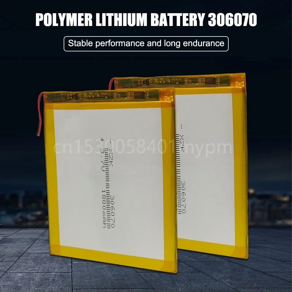 3.7V 1800mAh 306070 Li-Polymer Rechargeable Li-ion Battery for DVD GPS Fan Toy LED Tablet E-Book Camera Power Bank Lithium Cells