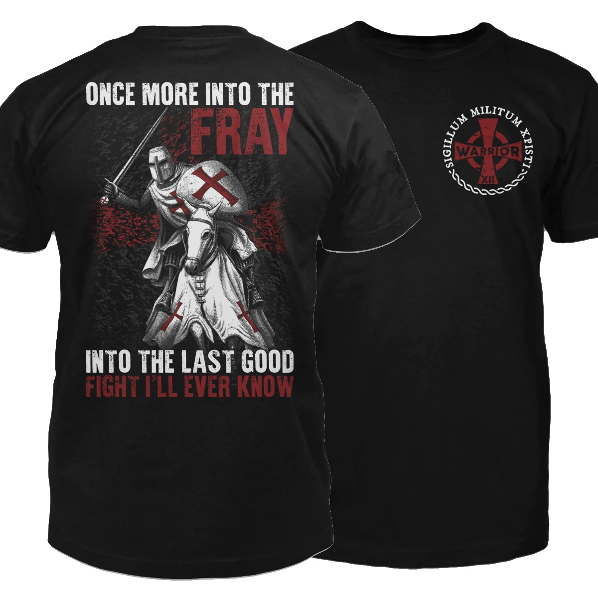 Christ Warriors Seal. Templar Knight Fighting on Horseback T-Shirt. Summer Cotton Short Sleeve O-Neck Mens T Shirt New S-3XL