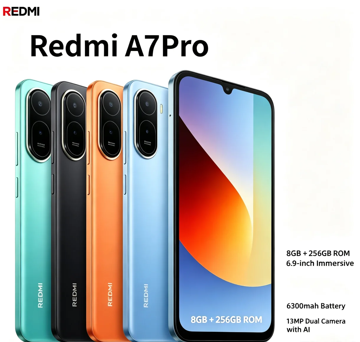 Fast Selling 2026 Redmi A7Pro Global Android Cellphone 8+256GB Memory Helio G85 Processor 6.9