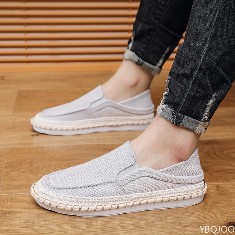 New Spring Autumn Casual Comfortable Flats Lightweight Breathable Round Head Shallow Mouth Shoes Simple Fashion Men's Shoes