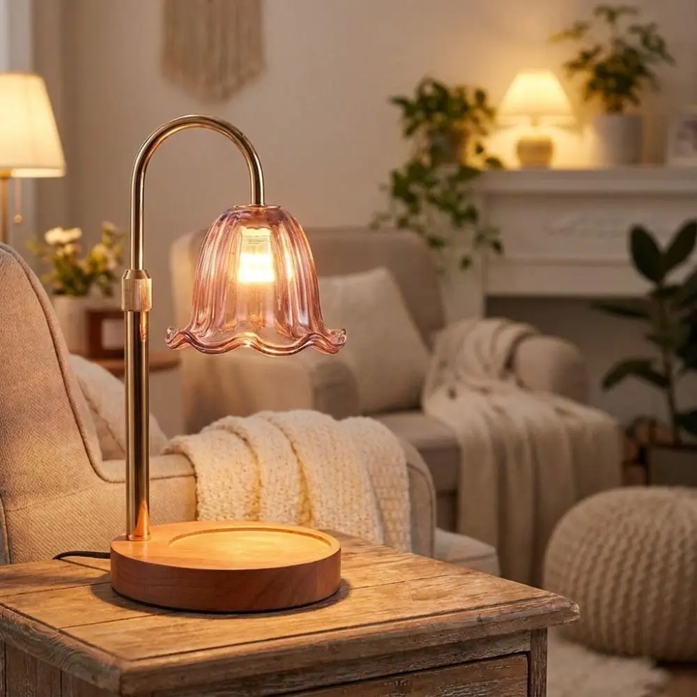 Minimalist Luxury Adjustable Height Aromatherapy Lamp Timer Vintage Candle Warmer Lamp 4 Speed Scented Candle Melter Bedroom