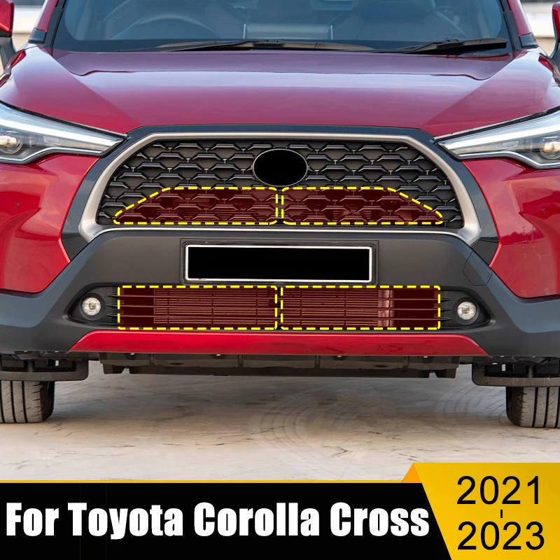 

Car Accessories For Toyota Corolla Cross XG10 2021 2022 2023 Hybrid Stainless Front Middle Grille Insect Anti-Mosquito Dust Net