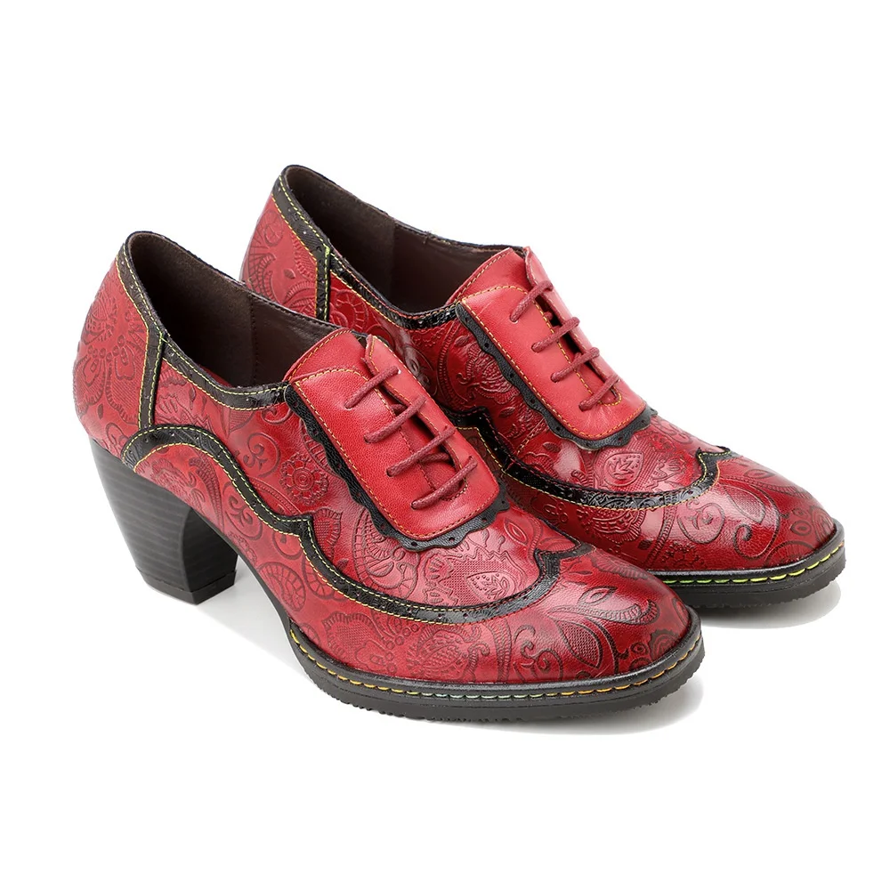 

Women's shoes retro spring and summer ethnic style high heels casual shoes