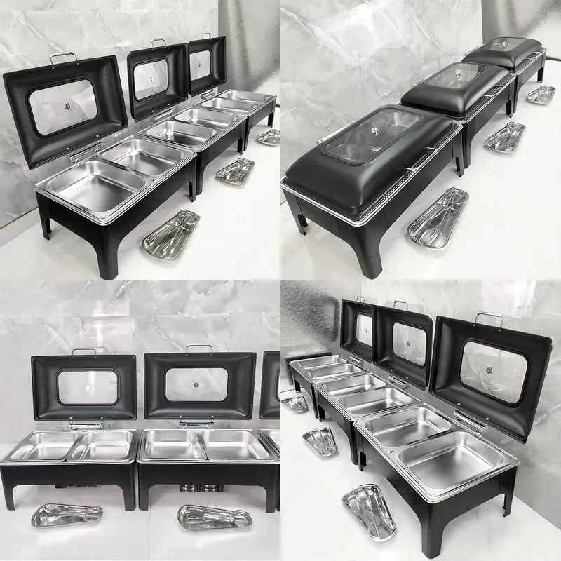China Factory Stainless Steel 9L Chaffing Dish Buffet Food Warmer for Catering & Chef Serving Dishes