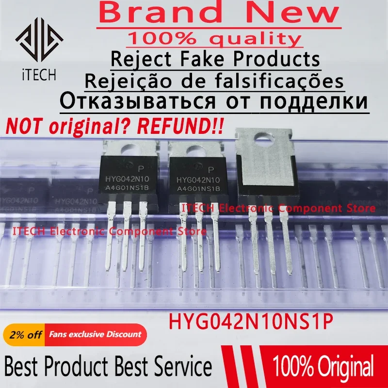 (10-50)pcs/lot Original G042N10 HYG042N10NS1P TO-220 Field Effect Transistor (MOSFET) 100% New and Genuine