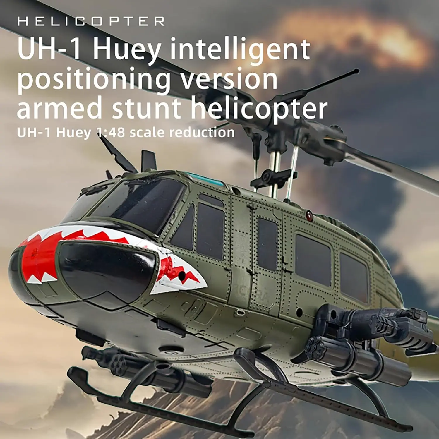 315MM UH-1 Remote Control Helicopter Aircraft for Adults Expert 6CH C032 Maintain Altitude Brushless Motor Optical Flow Position