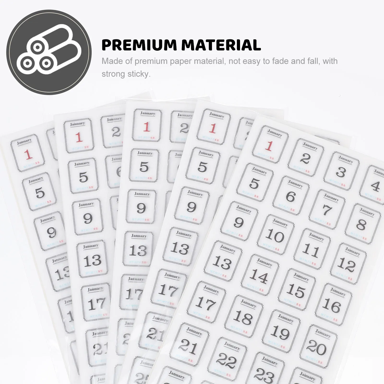 

60pcs Daily Stickers Hand Account Planner Labels Year Plan Sticker Self Adhesive Calendar Decal Monthly Calendar Tabs For