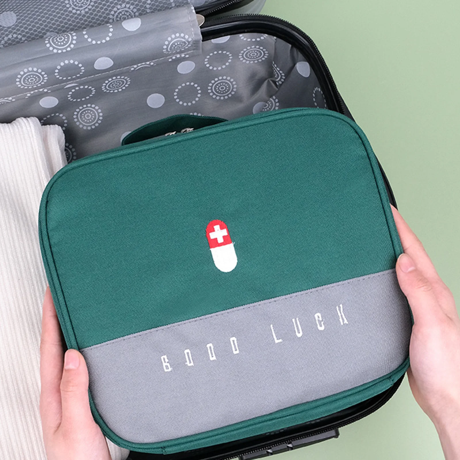 2pc Travel Storage Bag, Portable Small Item Storage Box, Medicine Storage Bag, Zippered Small Item Storage