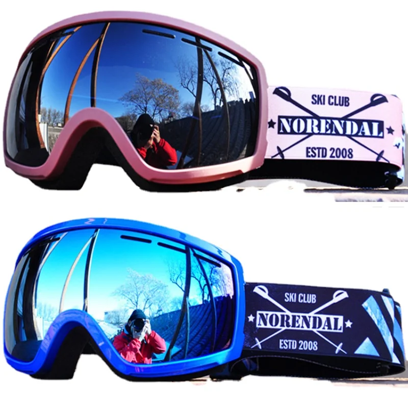 Double Anti-Fog Skiing Glasses, Frameless Large Spherical Coca Myopia, Cylindrical Single and Double Plate