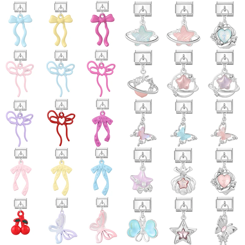 Подвеска-шарм-y2k-с-бантом-и-сердцем-в-форме-вишни-серия-«Рыбий-хвост»-для-браслетов-из-нержавеющей-стали-9-мм-для-мужчин-и-женщин-для-самостоятельного-изготовления-украшений-подарок
