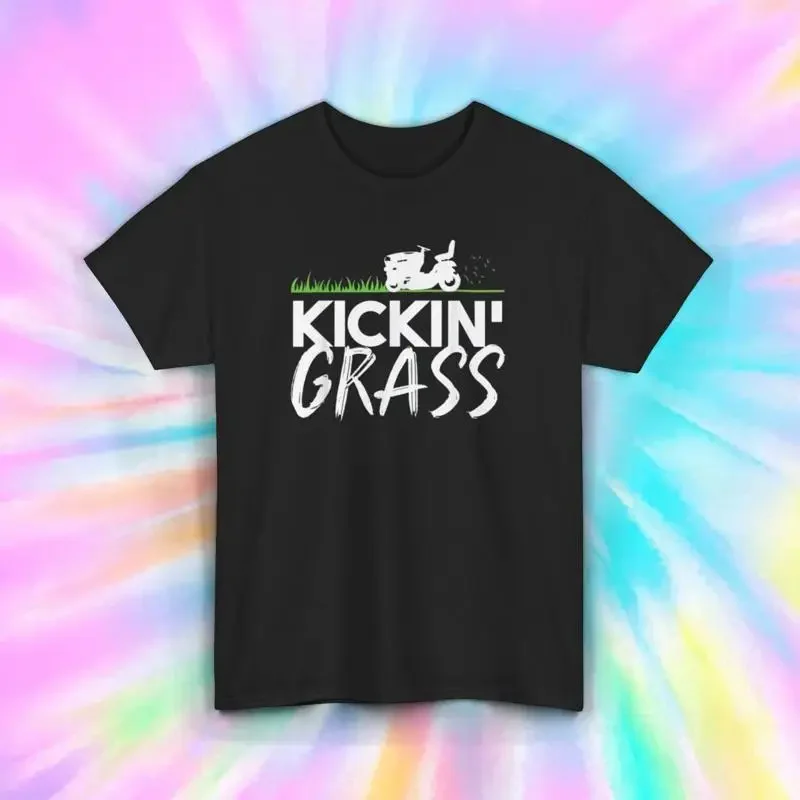 Kickin' Grass Funny Mowing T Shirt Lawn Care Humor S 5XL