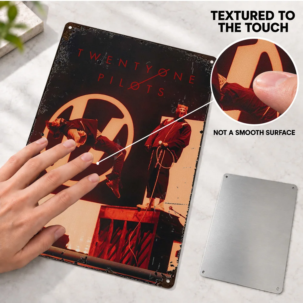 Twenty One Pilots Band Aluminum Poster Personalized Metal Sign Graphic Design Wall Art For Living Room Record Collector Gift