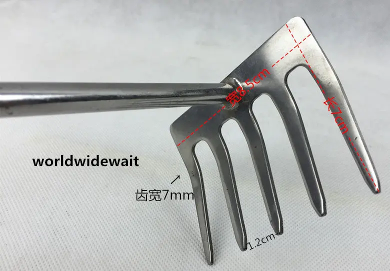 Stainless Steel  Five Teeth Harrow Garden Hand Tool