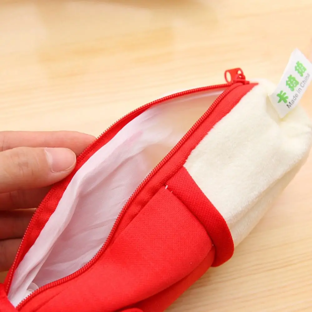 Fashion Simple Plush Rabbit Pencil Bag Kawaii Creative Student Pencil Case Large Capacity Cartoon Stationery Storage Box Gifts