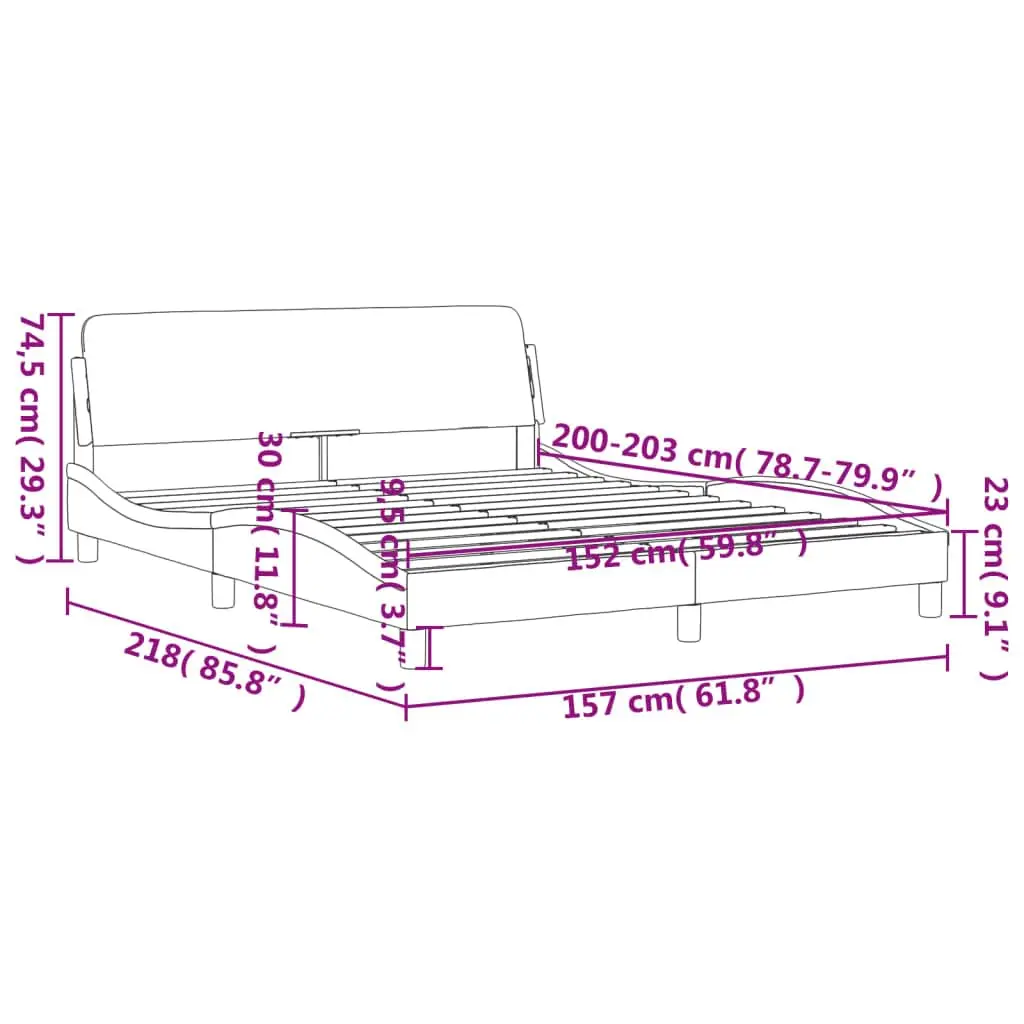 Bed Fe Without Mattr Light Gray 59.8