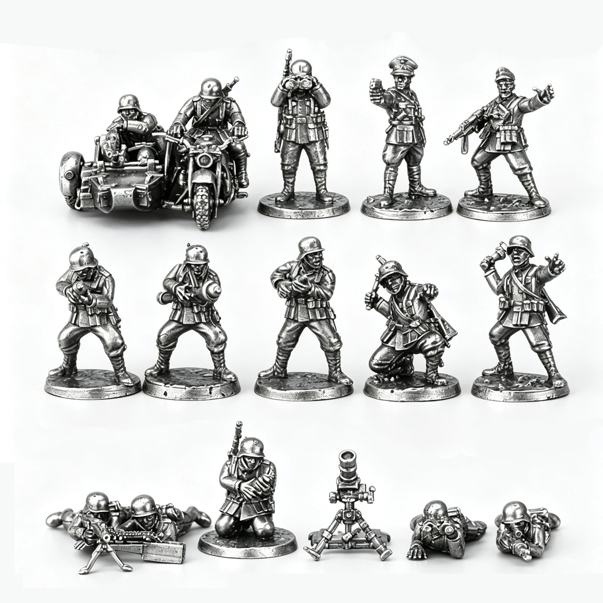 World War II Miniature Metal Soldier Model German Army Soldier Creative Decoration Board Game Chess Ornament Men's Gift view 6
