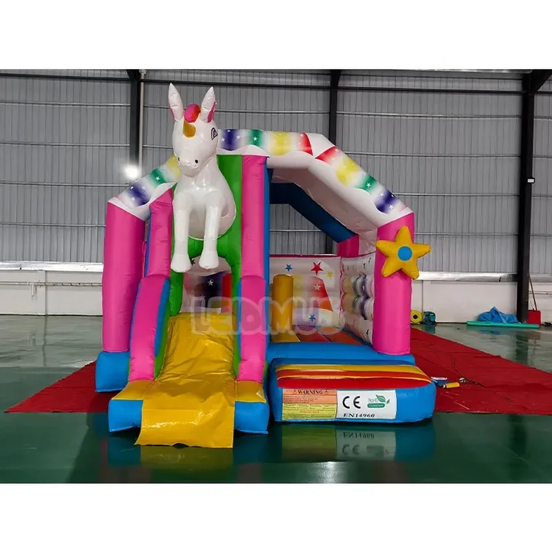 Unicorn Theme Commercial Bouncy Castle Inflatable Combo Bounce House Girls Jumping Inflatable Castle for Kids Party Rental