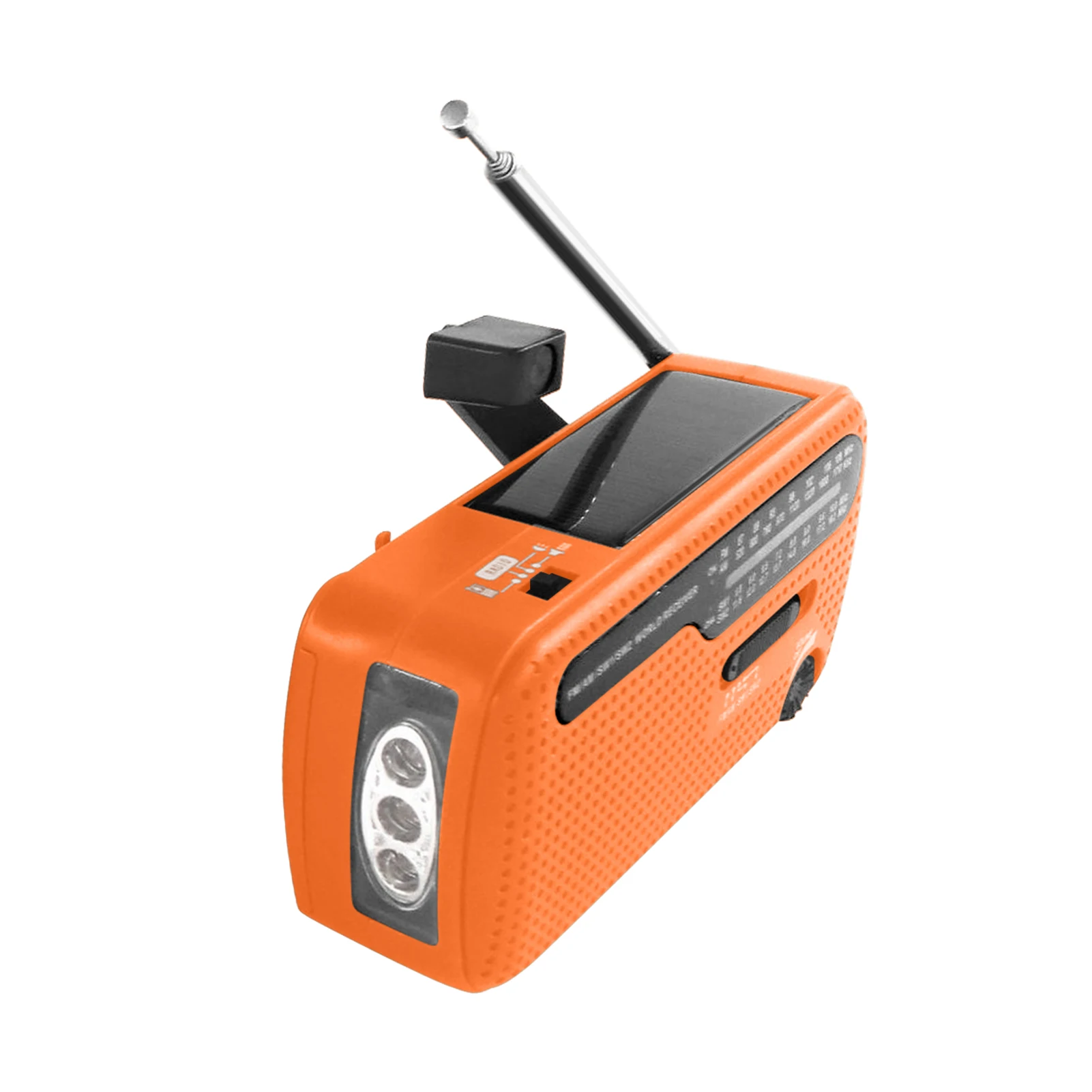 Emergency Radio Hand Crank Solar Radio 1200mAh Rechargeable Portable Power Bank LED Flashlight AM / FM / SW1 / SW2 World Band