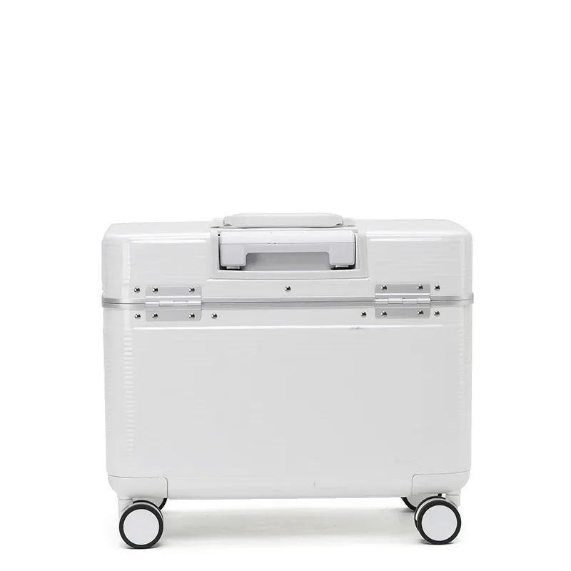 Aluminum Alloy Frame Suitcase, Top-Opening ABS Portable Trolley Case, Universal Wheels, Customs Code Lock Boarding Case