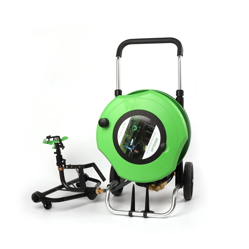 IRRIGLAD Second Generation 20m Farm Sprinkler Automatic Steel Metal Portable Garden Hose Reel Hose Cart