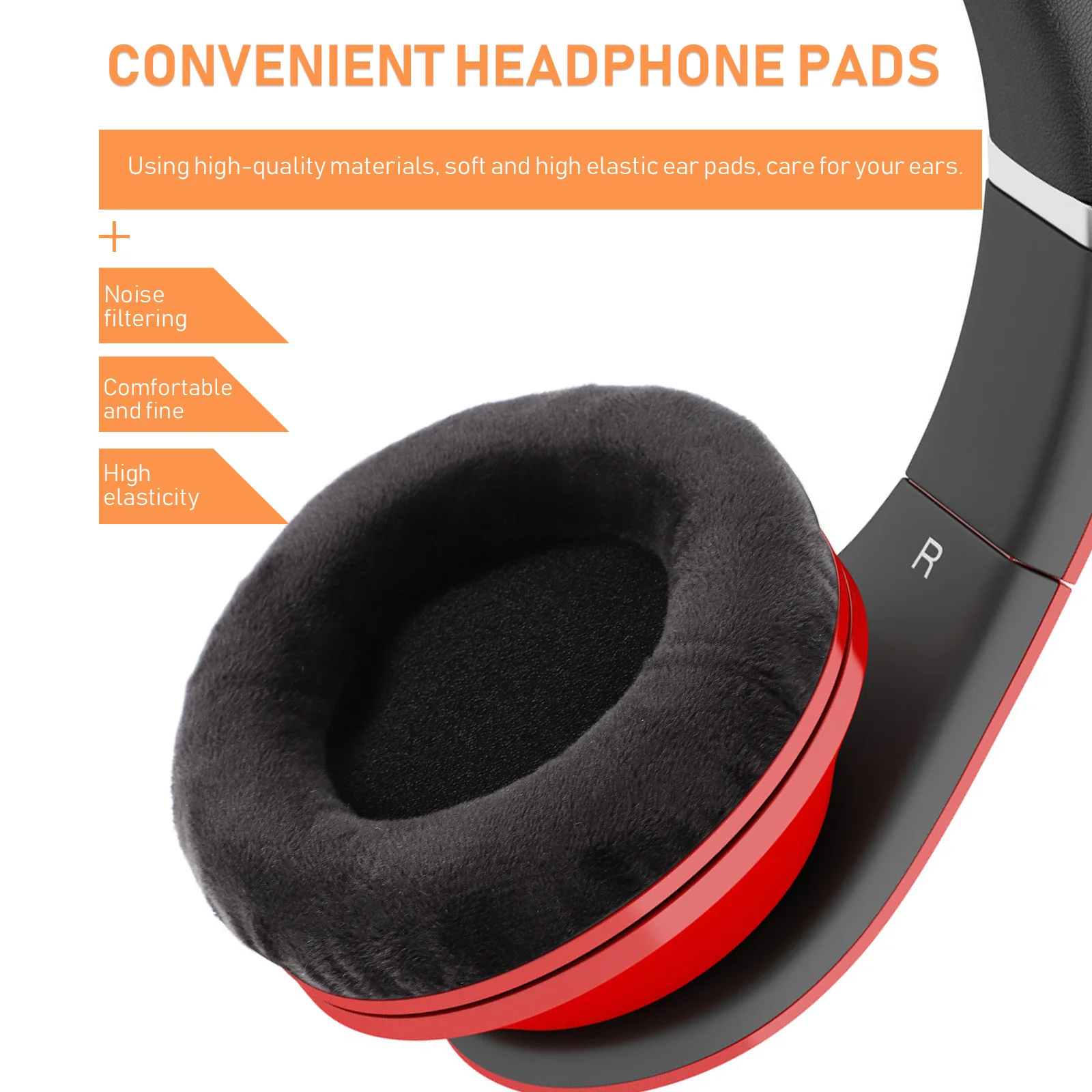 

2 Pcs Headphone Velvet Memory Foam Covers Replacement Cushions Soft Durable High Elasticity Headset Protective
